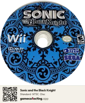 Sonic and the Black Knight Nintendo Wii, NTSC disc