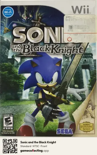 Sonic and the Black Knight Nintendo Wii, NTSC box front