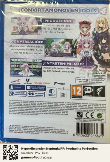 Hyperdimension Neptunia PP: Producing Perfection PlayStation Vita, PAL box back