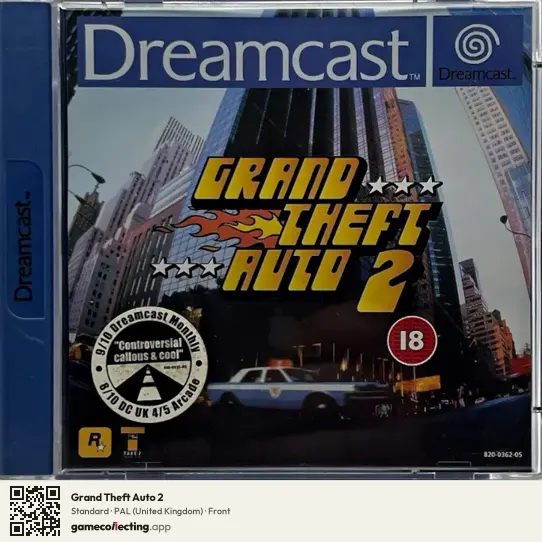 Grand Theft Auto 2 Sega Dreamcast, United Kingdom box front