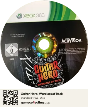 Guitar Hero: Warriors of Rock Xbox 360, PAL disc
