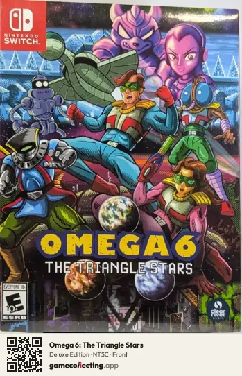 Omega 6: The Triangle Stars Nintendo Switch, NTSC box front