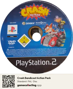 Crash Bandicoot Action Pack PlayStation 2, PAL disc