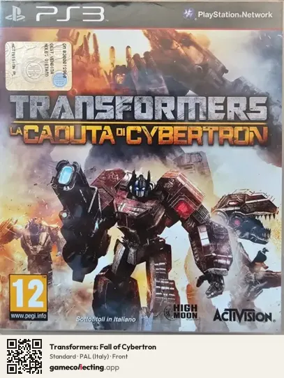 Transformers: Fall of Cybertron PlayStation 3, Italy box front