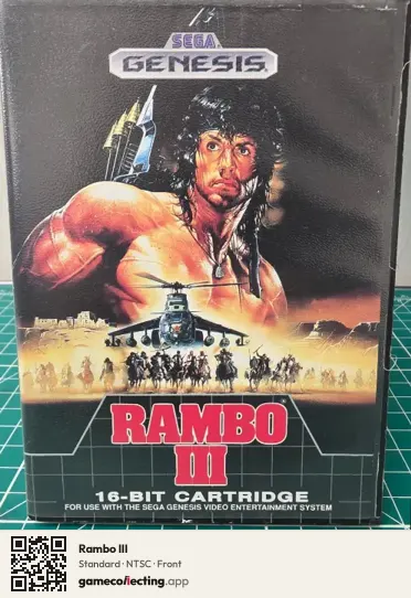 Rambo III Sega Mega Drive / Genesis, NTSC box front