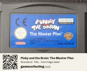 Pinky and the Brain: The Master Plan Game Boy Advance, PAL cartridge label