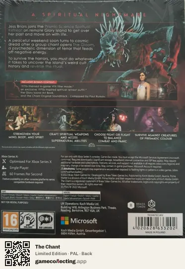 The Chant Xbox Series X, PAL box back