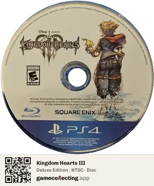 Kingdom Hearts III PlayStation 4, NTSC disc