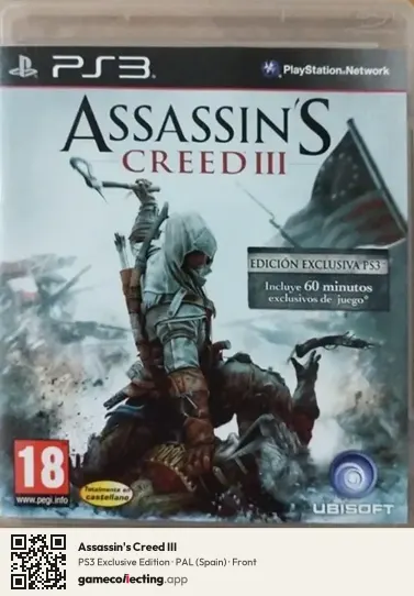 Assassin's Creed III PlayStation 3, Spain box front
