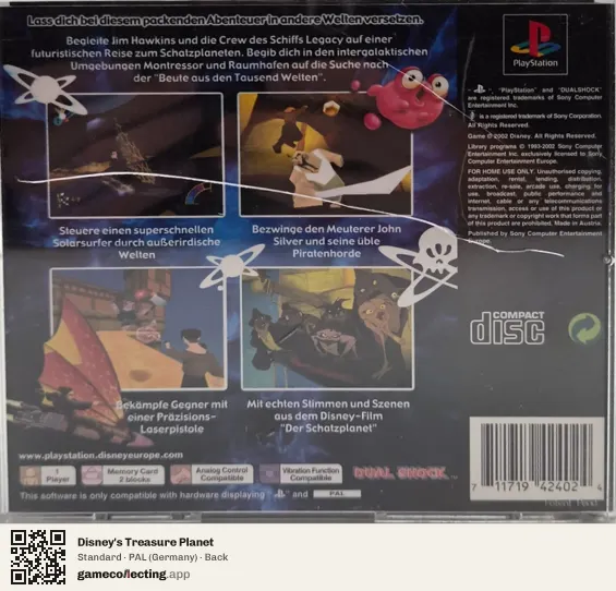 Disney's Treasure Planet PlayStation, Germany box back
