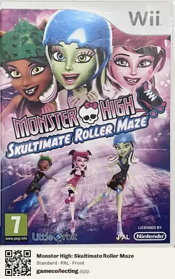 Monster High: Skultimate Roller Maze Nintendo Wii, PAL box front
