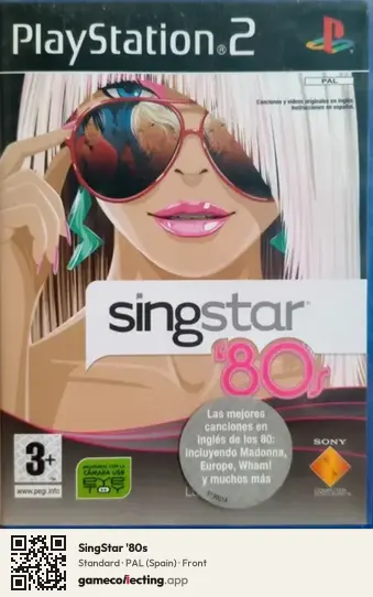SingStar '80s PlayStation 2, Spain box front