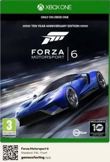 Forza Motorsport 6 Xbox One, PAL box front