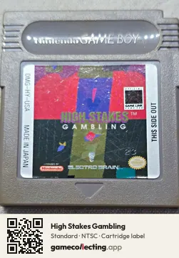 High Stakes Gambling Game Boy, NTSC cartridge label