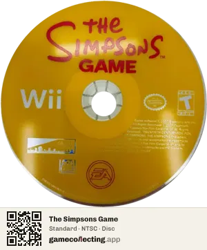The Simpsons Game Nintendo Wii, NTSC disc