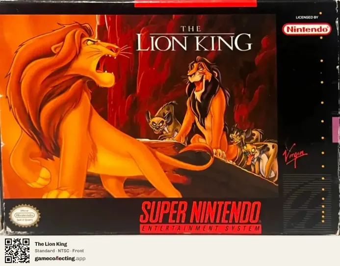 The Lion King Super Nintendo Entertainment System, NTSC box front