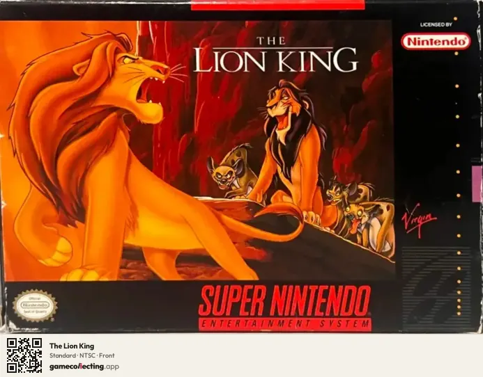 The Lion King Super Nintendo Entertainment System, NTSC box front