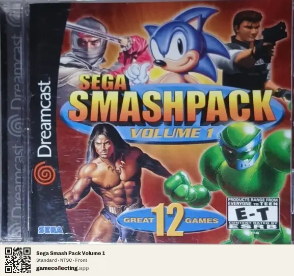 Sega Smash Pack Volume 1 Sega Dreamcast, NTSC box front