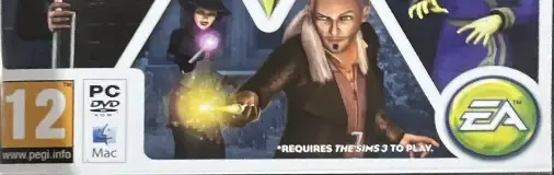 The Sims 3: Supernatural, the PEGI square on its front