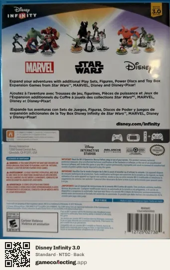 Disney Infinity 3.0 Nintendo Wii U, NTSC box back