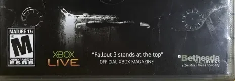 Fallout 3, the ESRB box on its front