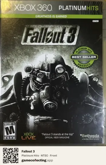 Fallout 3 Xbox 360, NTSC box front