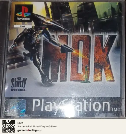 MDK PlayStation, United Kingdom box front