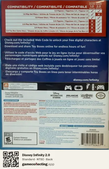 Disney Infinity 2.0 Nintendo Wii U, NTSC box back