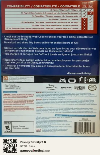 Disney Infinity 2.0 Nintendo Wii U, NTSC box back