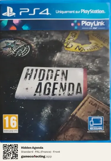 Hidden Agenda PlayStation 4, France box front
