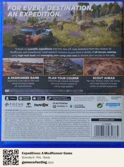 Expeditions: A MudRunner Game PlayStation 5, PAL box back