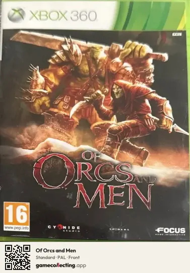 Of Orcs and Men Xbox 360, PAL box front