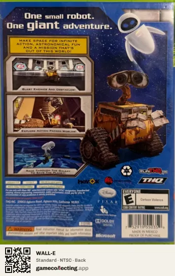 WALL-E Xbox 360, NTSC box back