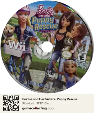 Barbie and Her Sisters: Puppy Rescue Nintendo Wii, NTSC disc