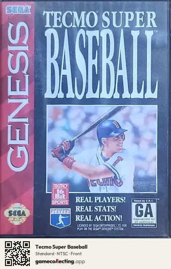 Tecmo Super Baseball Sega Mega Drive / Genesis, NTSC box front
