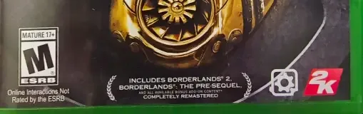 Borderlands: The Handsome Collection, the ESRB box on its front