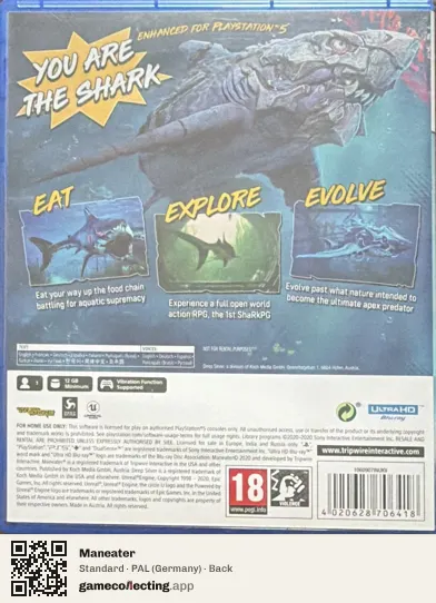 Maneater PlayStation 5, Germany box back