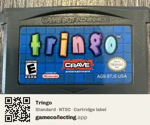 Tringo Game Boy Advance, NTSC cartridge label