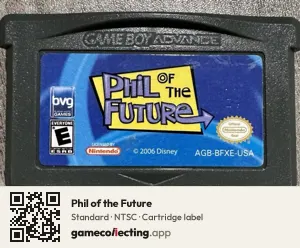 Phil of the Future Game Boy Advance, NTSC cartridge label