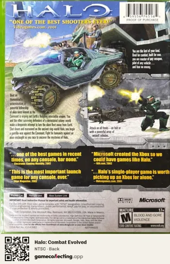 Halo: Combat Evolved Xbox, NTSC box back