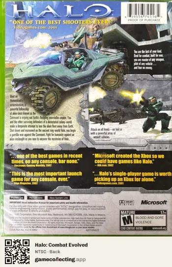 Halo: Combat Evolved Xbox, NTSC box back