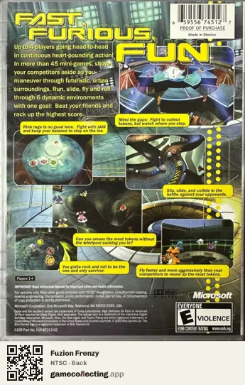 Fuzion Frenzy Xbox, NTSC box back