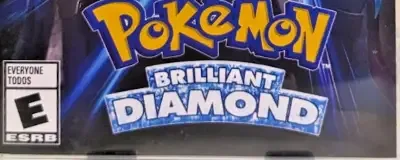 Pokémon Brilliant Diamond, the ESRB box on its front