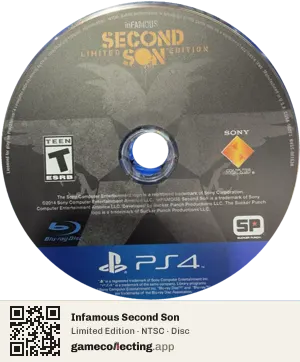 Infamous Second Son PlayStation 4, NTSC disc