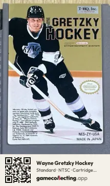 Wayne Gretzky Hockey Nintendo Entertainment System, NTSC cartridge label