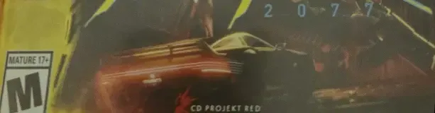 Cyberpunk 2077, the ESRB box on its front