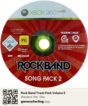 Rock Band Track Pack Volume 2 Xbox 360, PAL disc