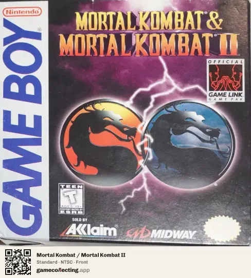 Mortal Kombat / Mortal Kombat II Game Boy, NTSC box front