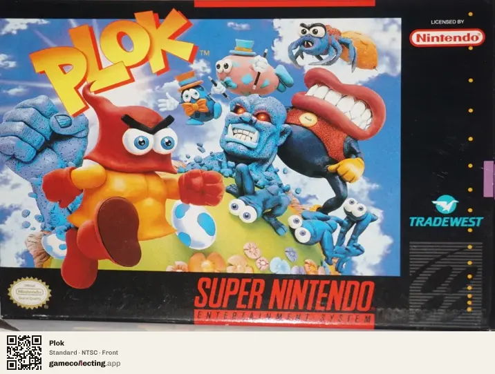 Plok Super Nintendo Entertainment System, NTSC box front