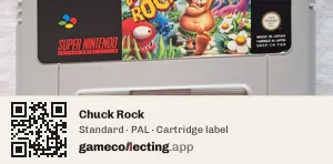 Chuck Rock Super Nintendo Entertainment System, PAL cartridge label
